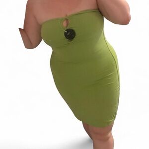 Klassy network Green keyhole Bodycon Dress NWT